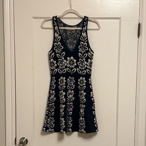 Abercrombie & Fitch Dark Teal Floral Knit Dress